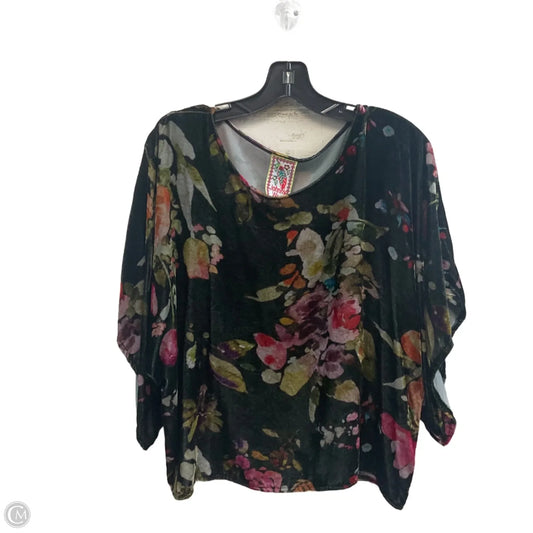 Blouse Short Sleeve By Johnny Was In Black, Size: S