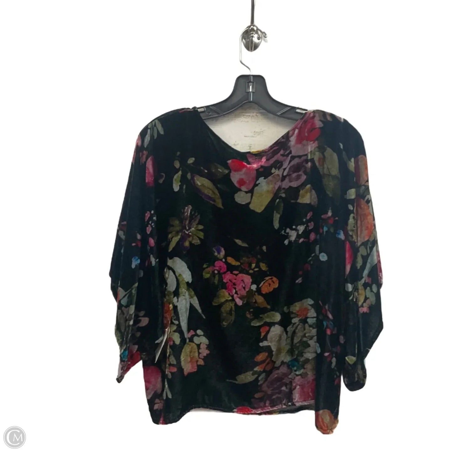 Blouse Short Sleeve By Johnny Was In Black, Size: S