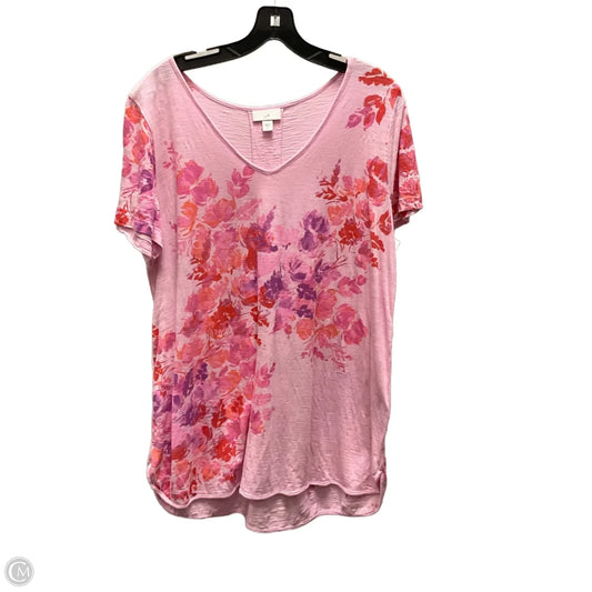 Top Short Sleeve By J. Jill In Pink, Size: L