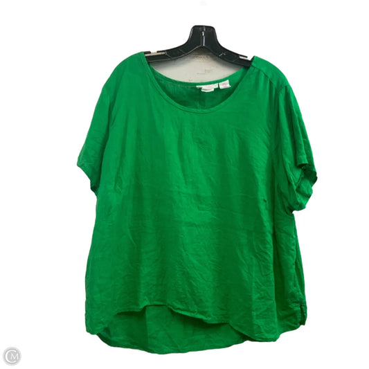 Top Short Sleeve By Isaac Mizrahi In Green, Size: 2x