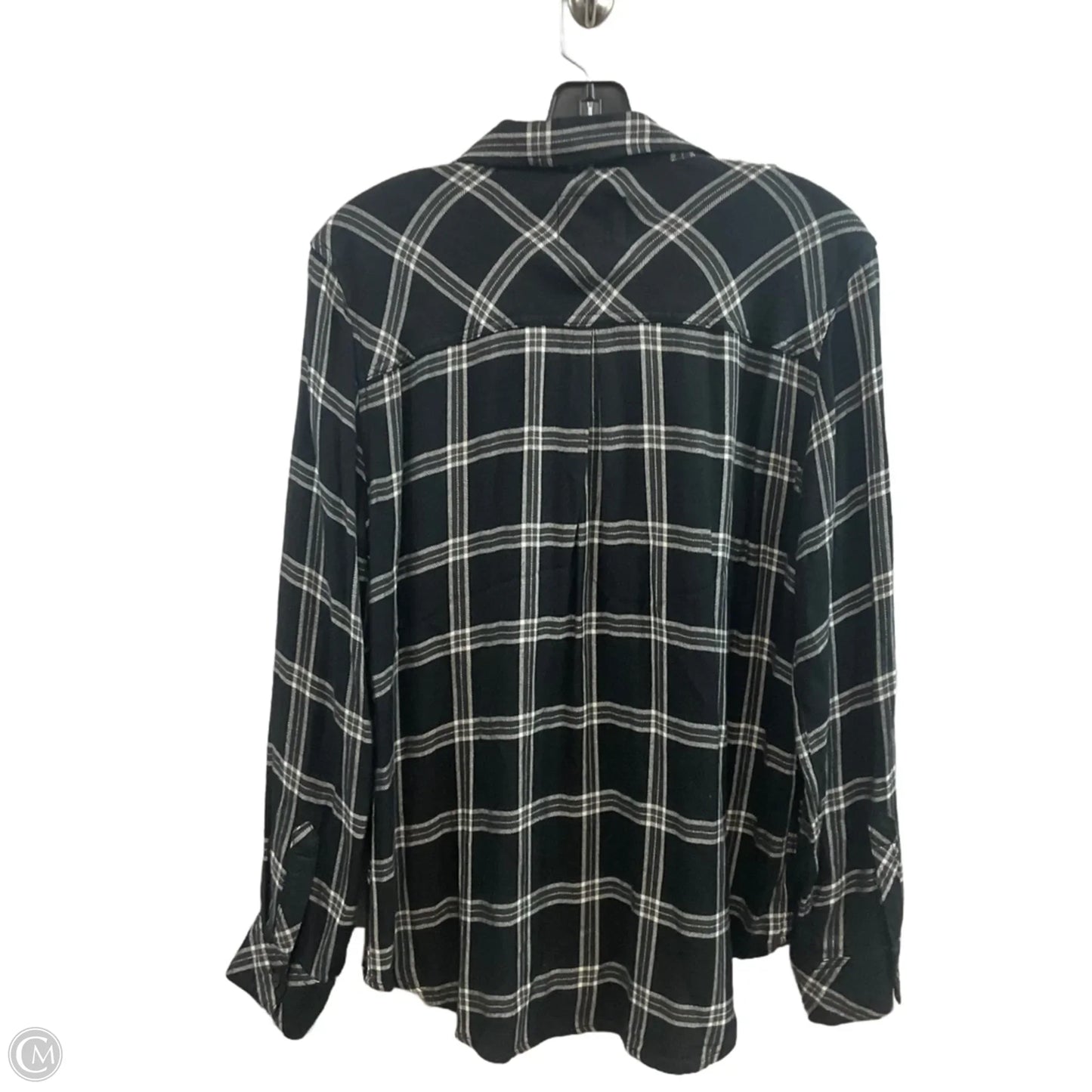 Blouse Long Sleeve By Rails In Black, Size: L