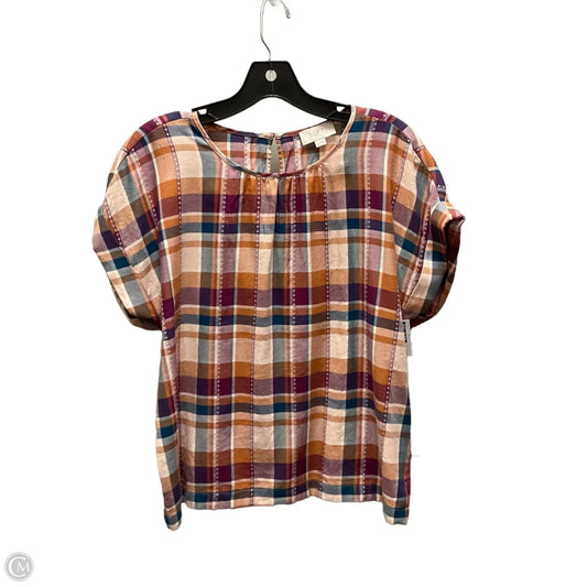 Top Short Sleeve By Loft In Brown, Size: Xs