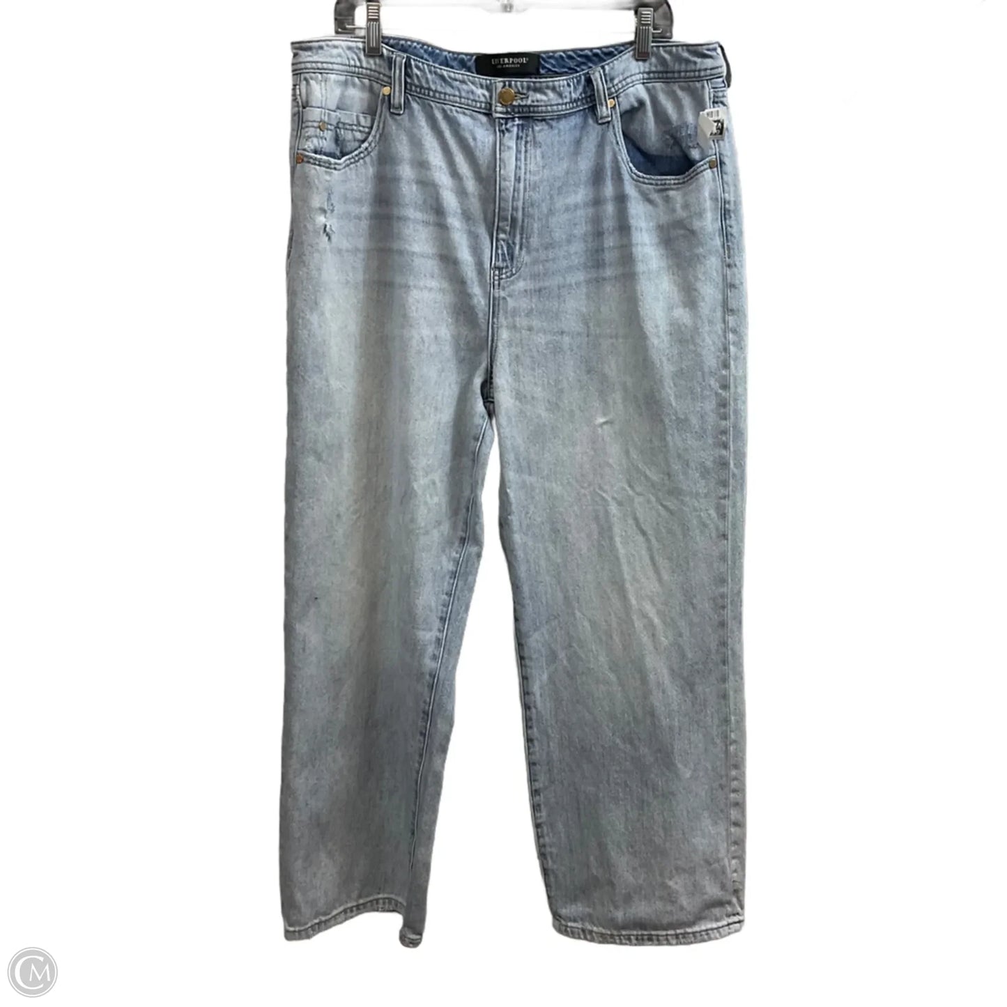 Jeans Wide Leg By Liverpool In Blue Denim, Size: 16