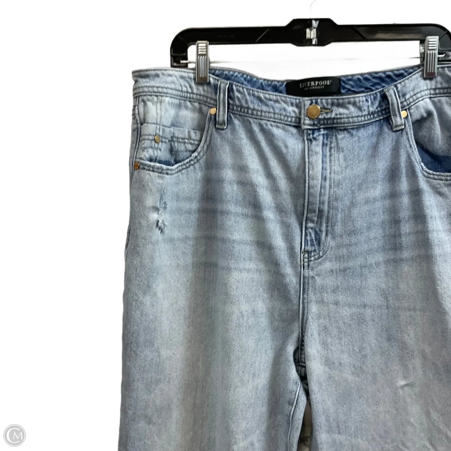 Jeans Wide Leg By Liverpool In Blue Denim, Size: 16