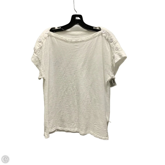 Top Short Sleeve By Talbots In White, Size: Large