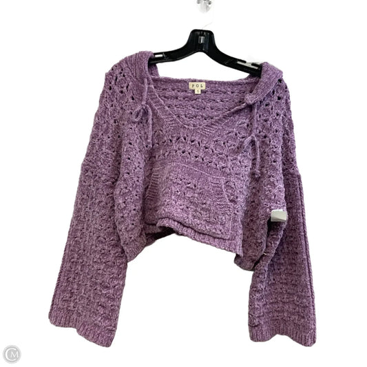 Sweatshirt Hoodie By Pol In Purple, Size: S