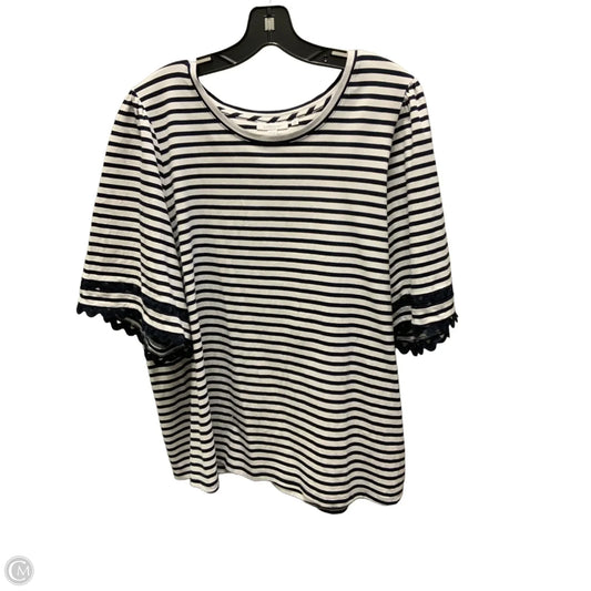 Top Short Sleeve By Chicos In White, Size: Xxl