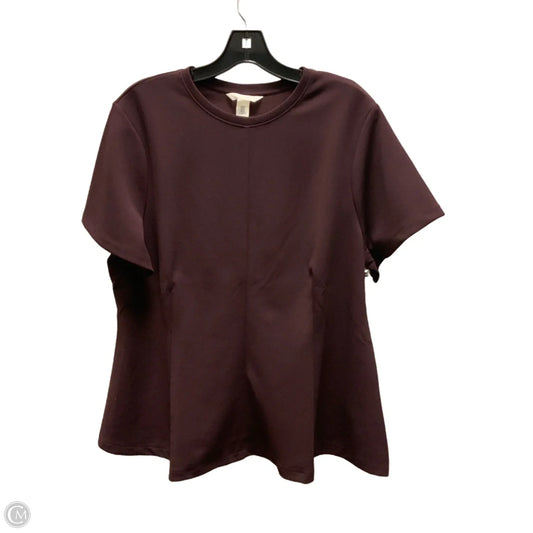 Blouse Short Sleeve By H&m In Purple, Size: Xl