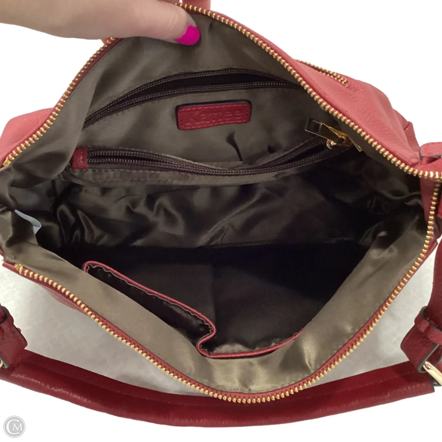 Handbag Leather By Kattee, Size: Medium