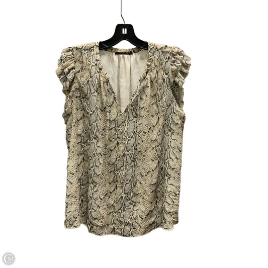 Blouse Short Sleeve By T Tahari In Snakeskin Print, Size: Xl