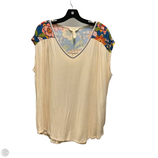 Top Short Sleeve By Matilda Jane In Tan, Size: Xl