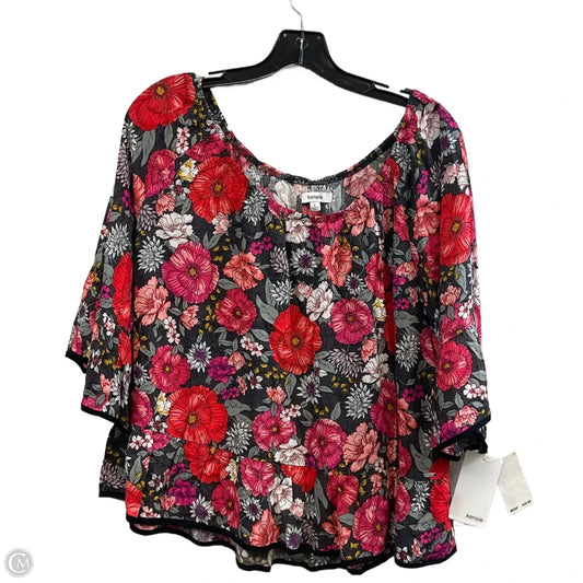 Blouse Short Sleeve By Kensie In Black, Size: L