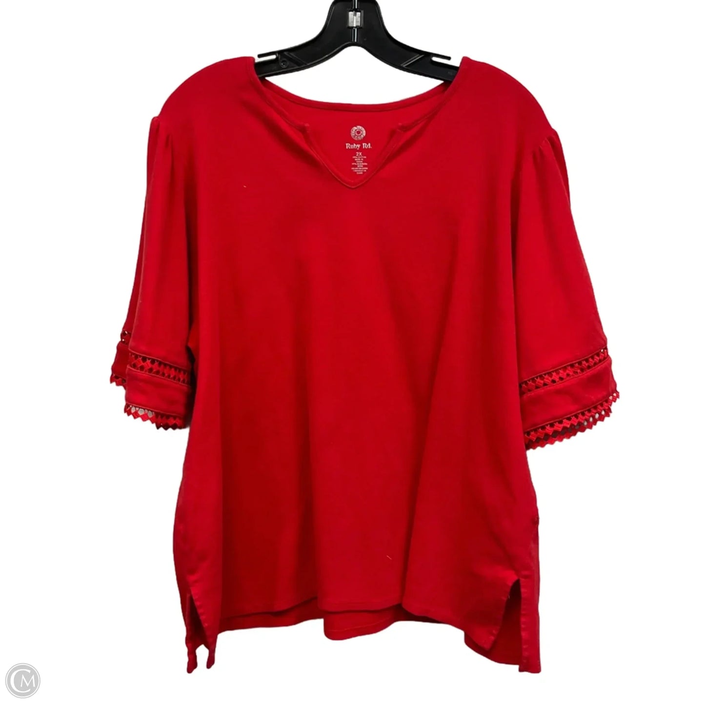 Top Short Sleeve By Ruby Rd In Red, Size: 2x