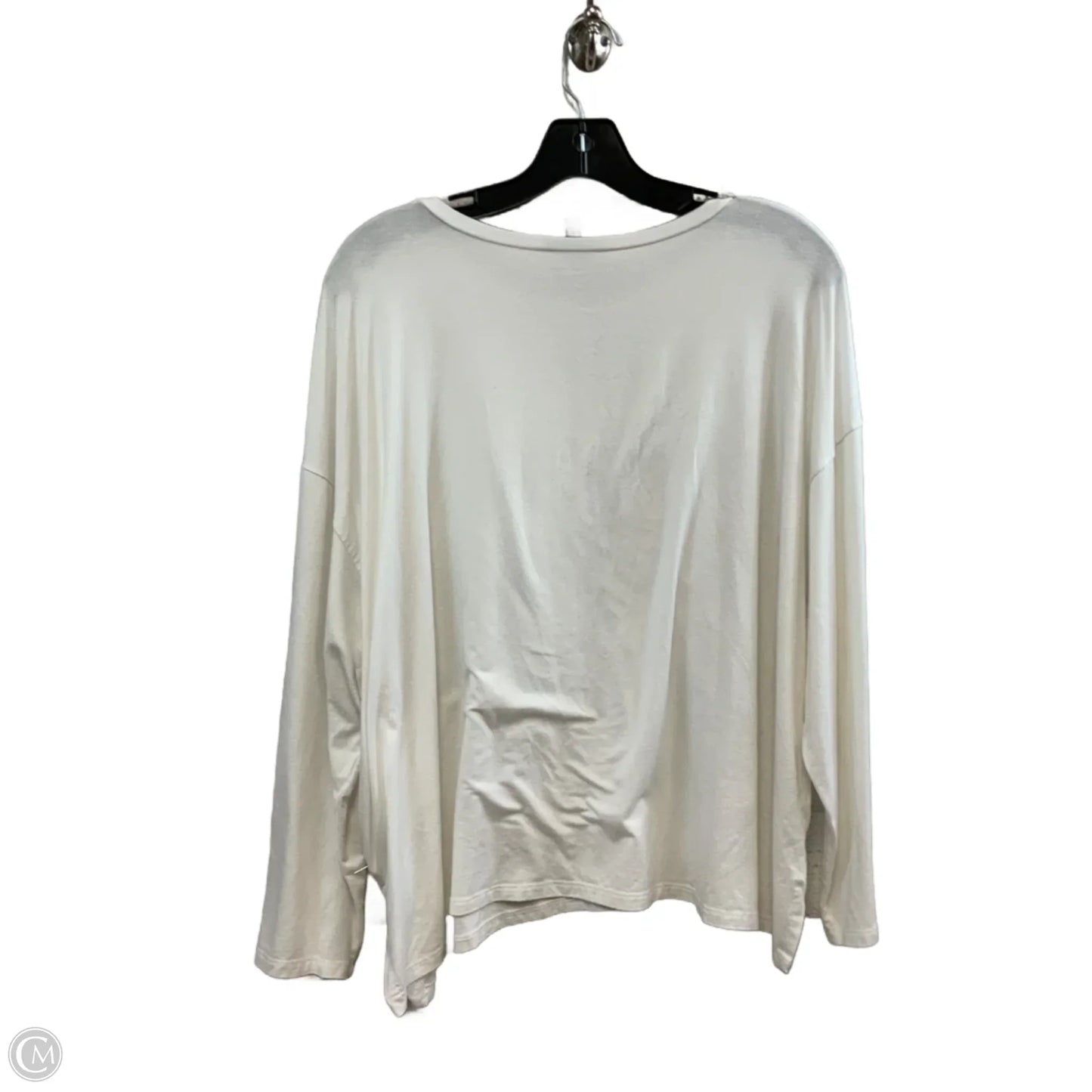 Top Long Sleeve By Eileen Fisher In White, Size: 2x