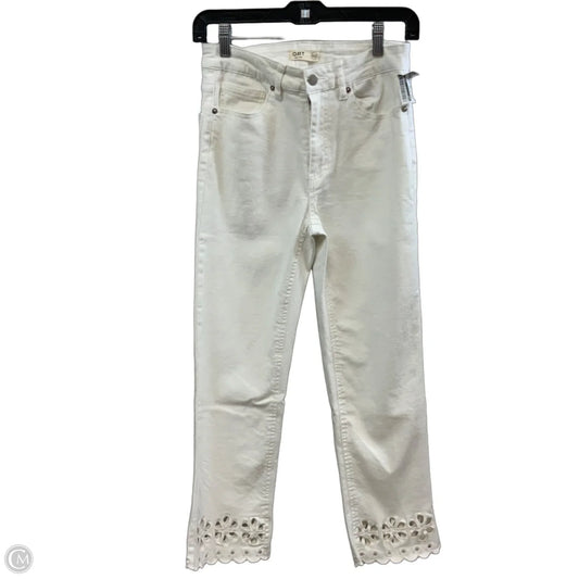 Jeans Cropped By Oat In White Denim, Size: 4