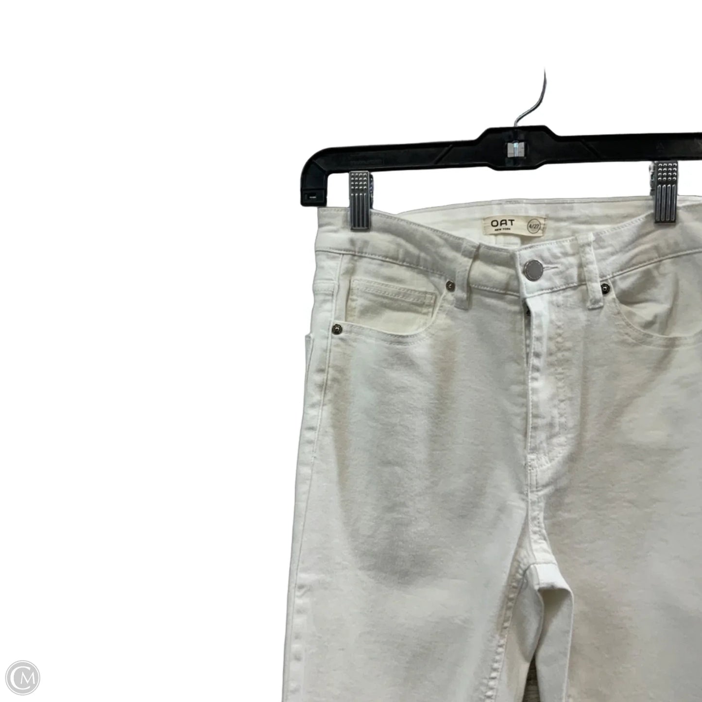 Jeans Cropped By Oat In White Denim, Size: 4
