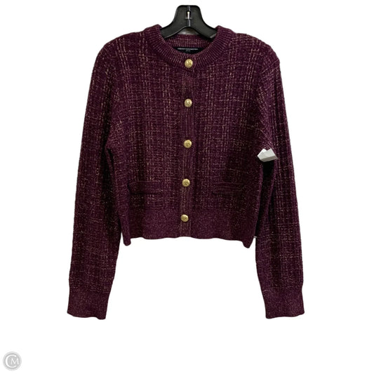 Sweater Cardigan By French Connection In Purple, Size: M