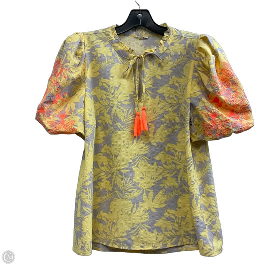 Blouse Short Sleeve By Jodifl In Yellow, Size: S
