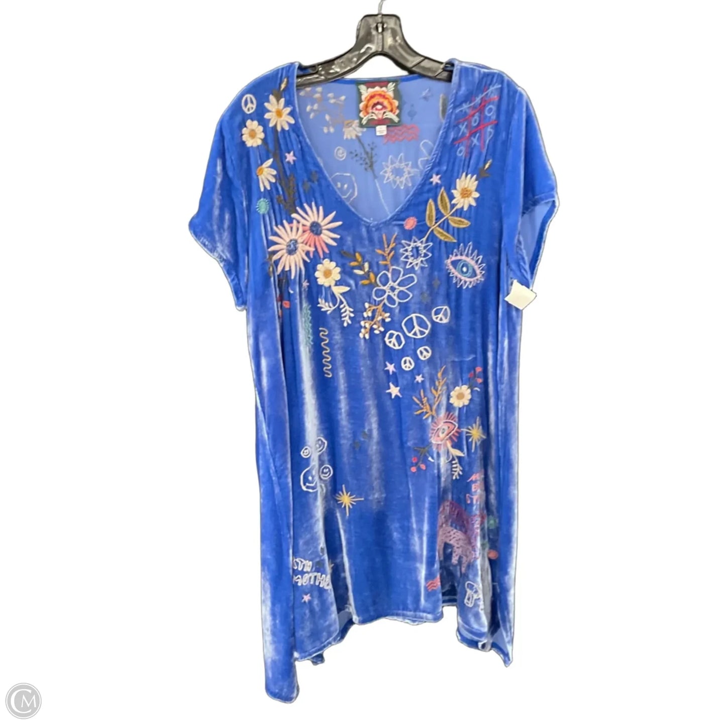 Dress Casual Short By Johnny Was In Blue, Size: L