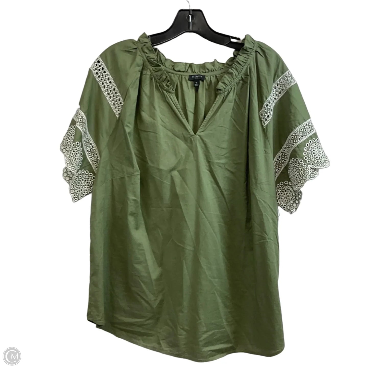 Top Short Sleeve By Talbots In Green, Size: 1x