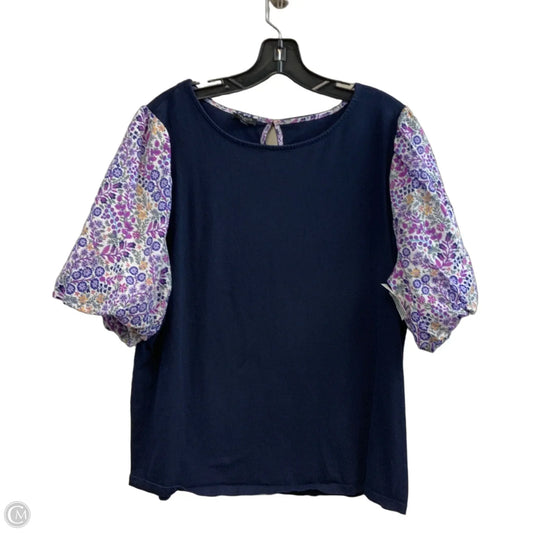 Top Short Sleeve By Talbots In Blue, Size: 2x