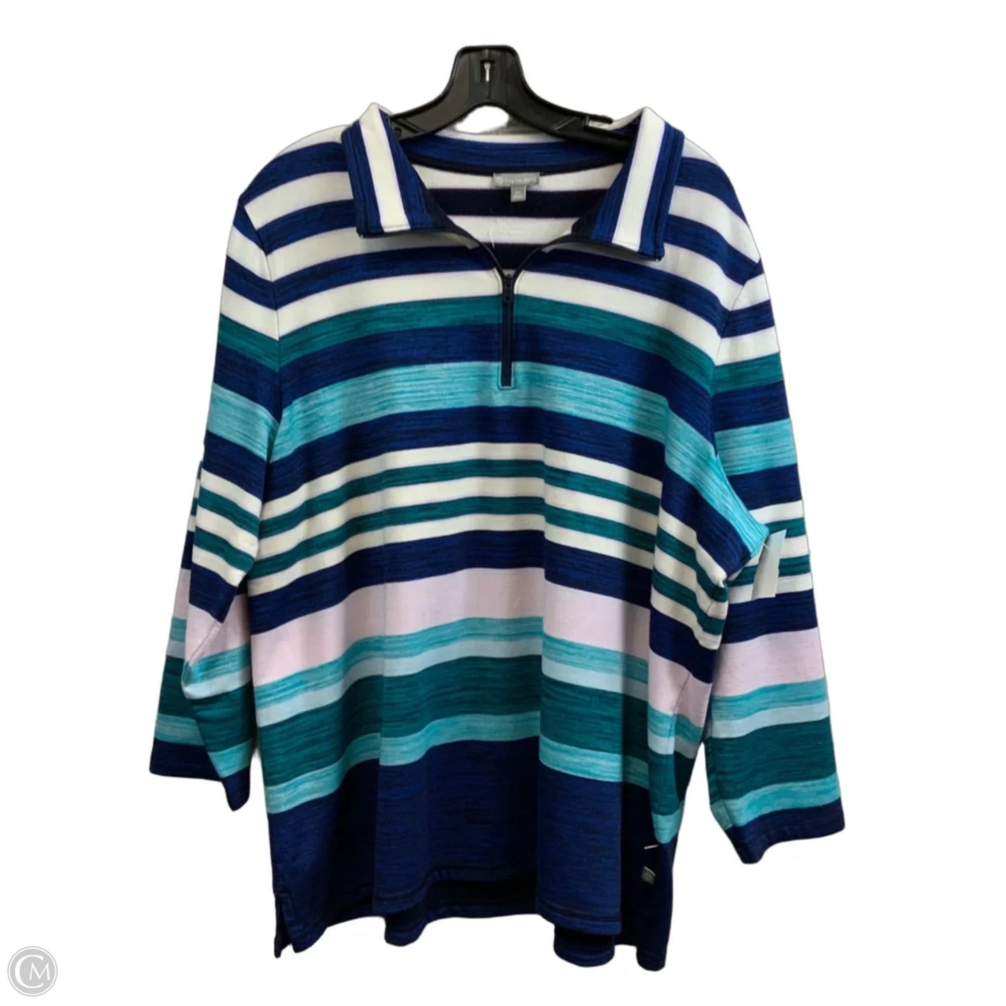 Top Long Sleeve By Talbots In Blue, Size: 2x