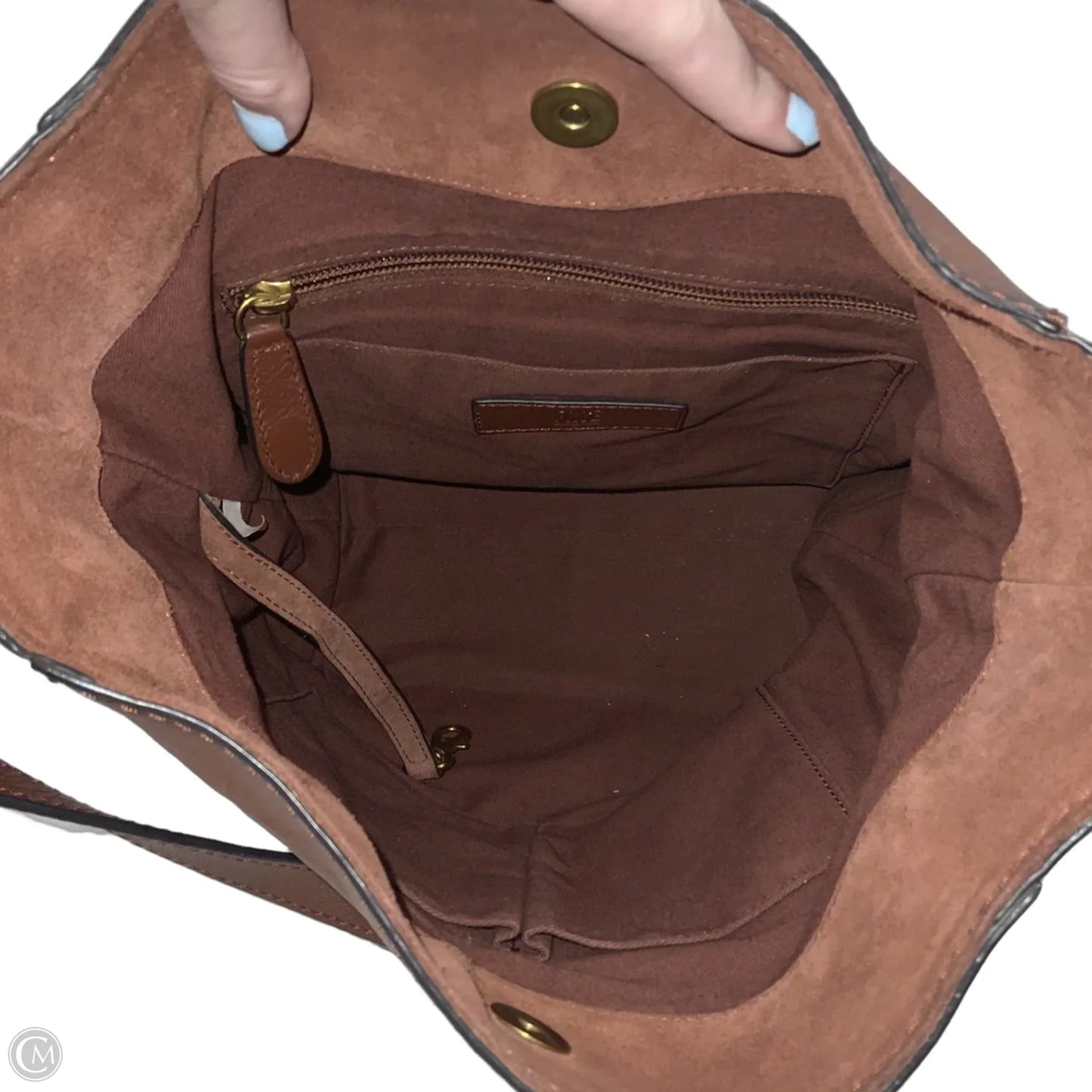 Handbag Leather By Frye, Size: Medium