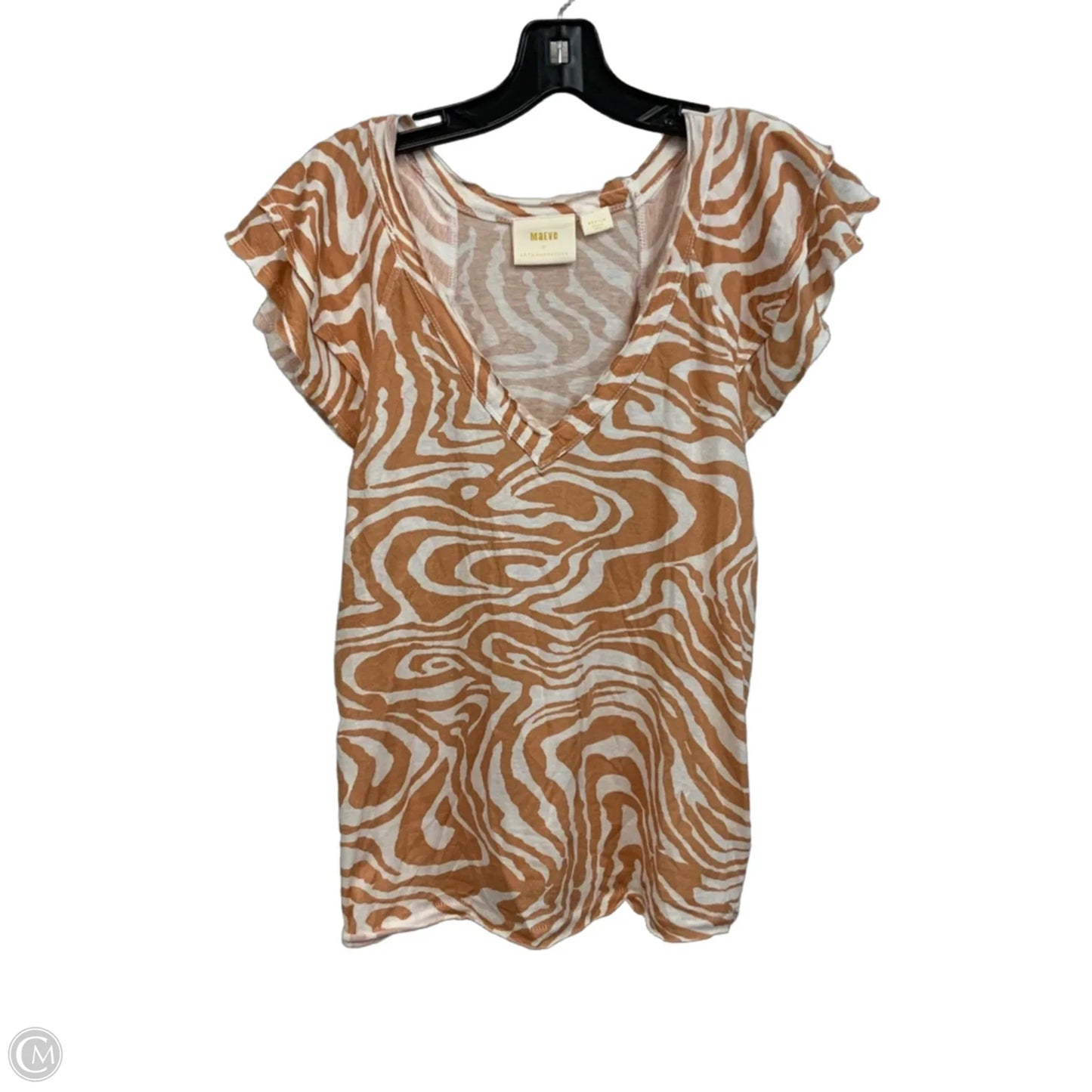 Top Short Sleeve By Maeve In Brown, Size: M