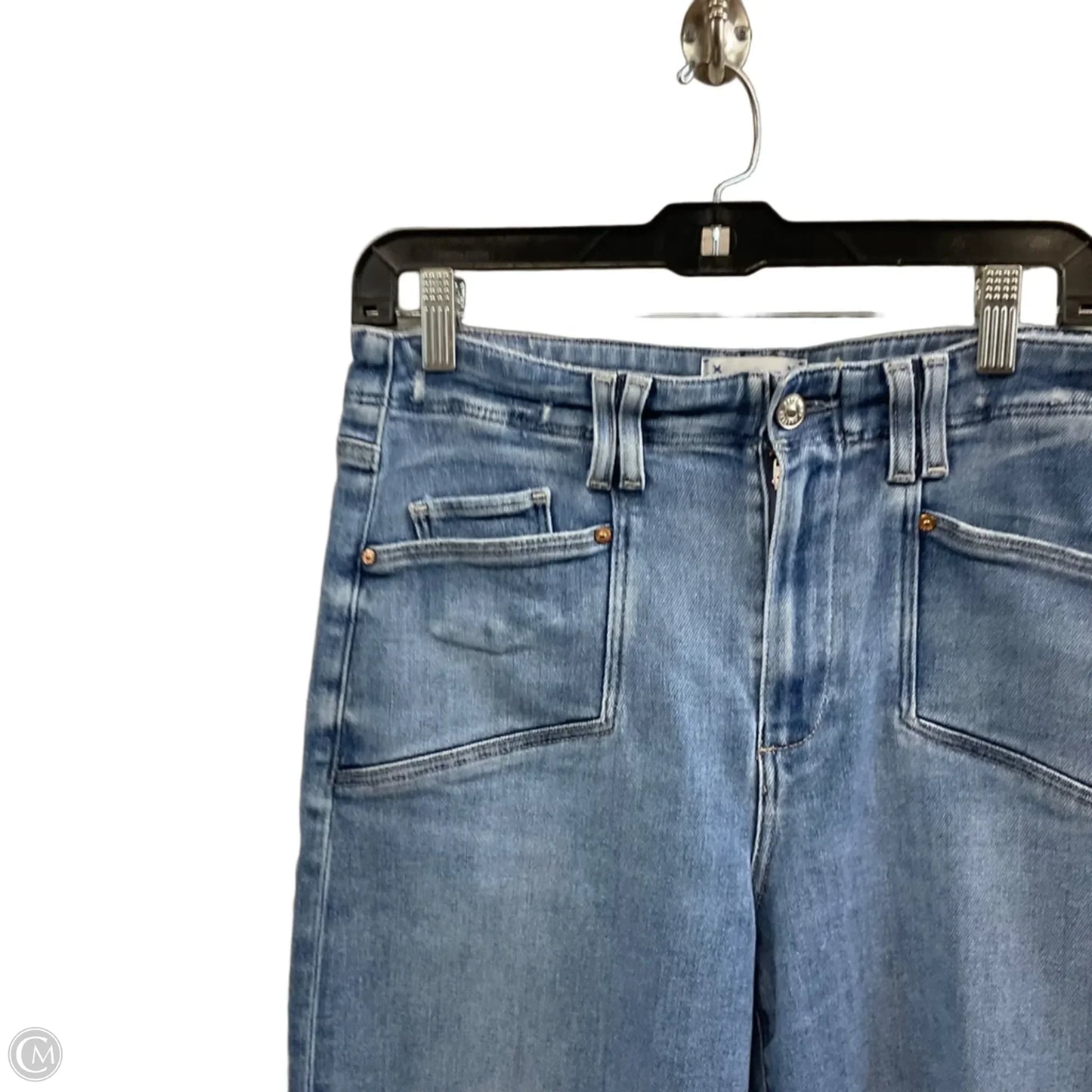 Jeans Wide Leg By Paige In Blue Denim, Size: 8