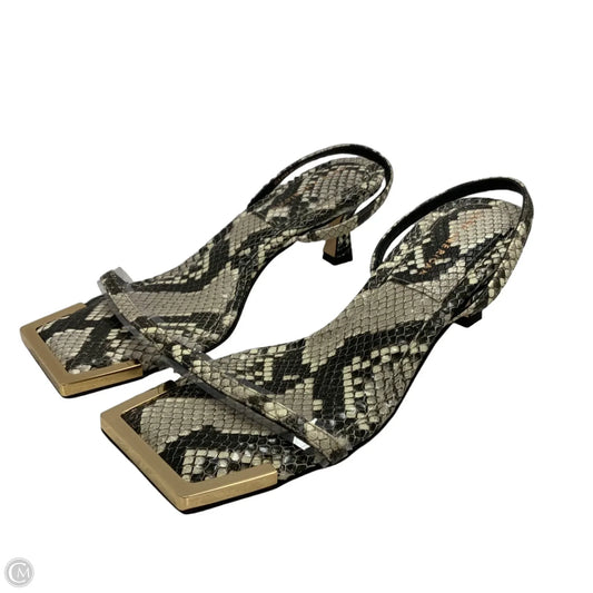 Sandals Heels Kitten By Good American In Snakeskin Print, Size: 7
