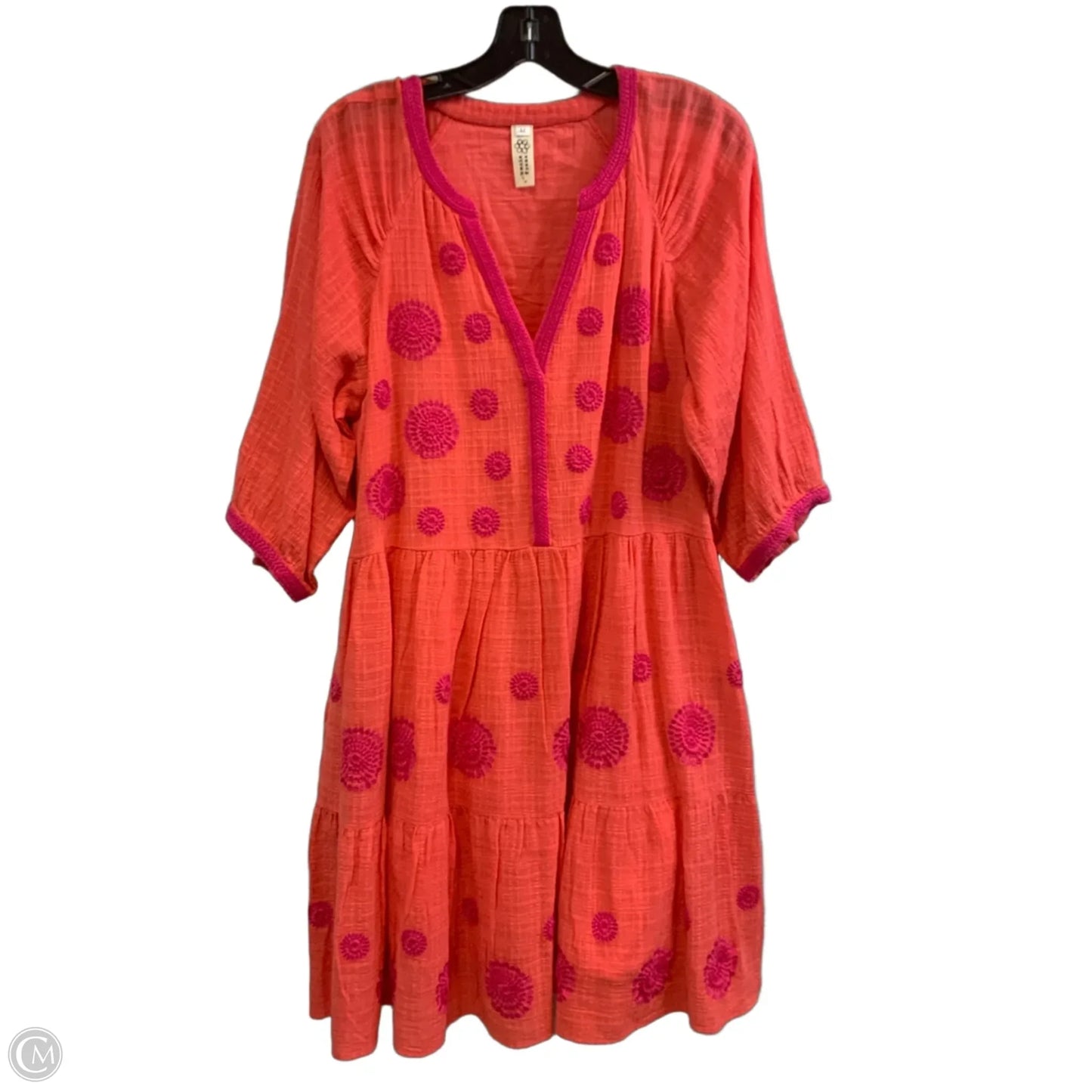 Dress Casual Short By Uncle Frank In Orange & Pink, Size: M