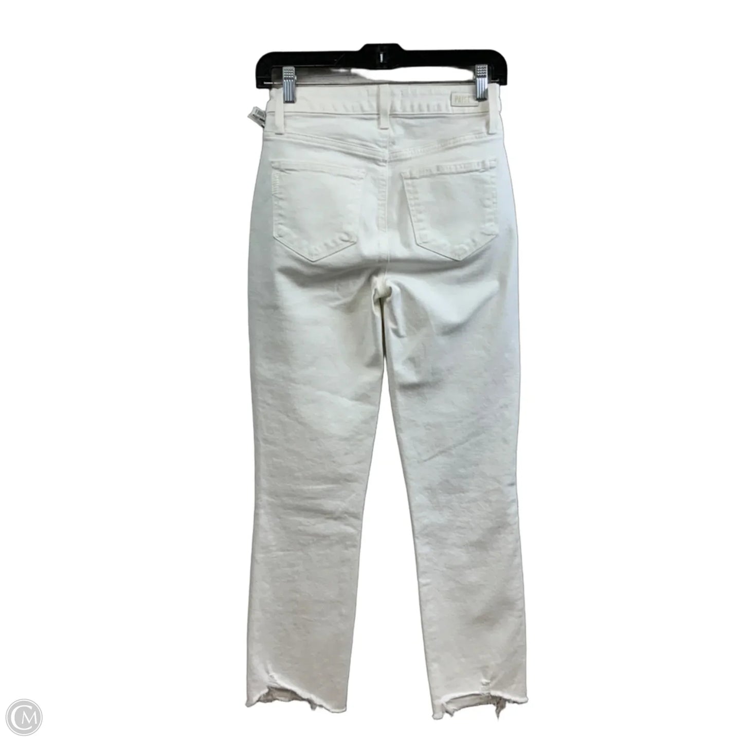 Jeans Straight By Paige In White Denim, Size: 0