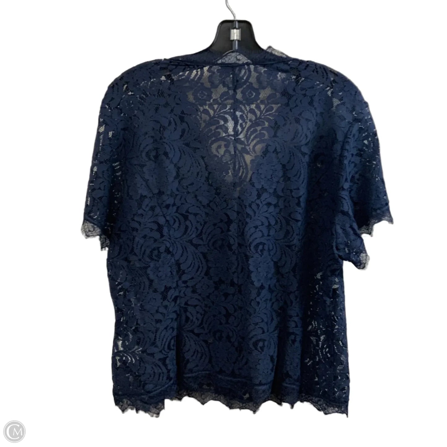 Blouse Short Sleeve By Cabi In Blue, Size: Xl