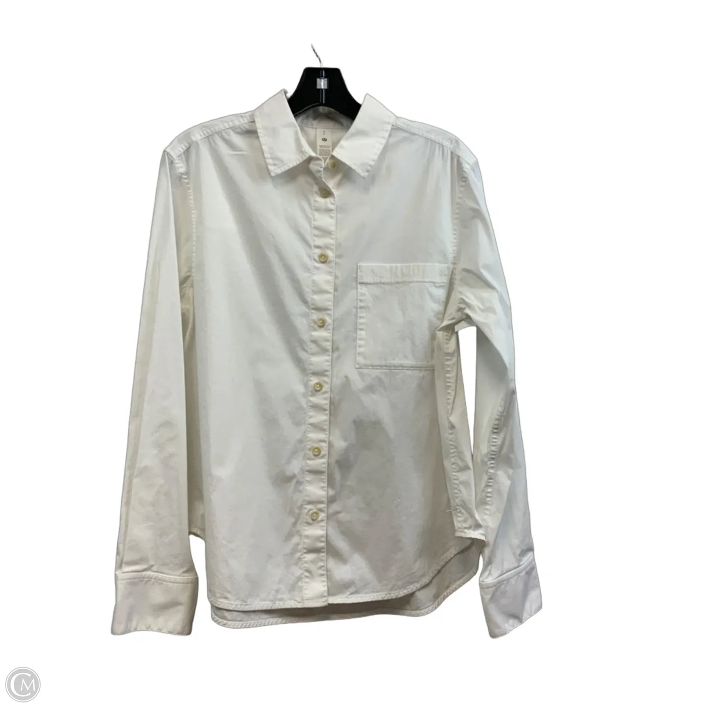 Blouse Long Sleeve By Lululemon In White, Size: S