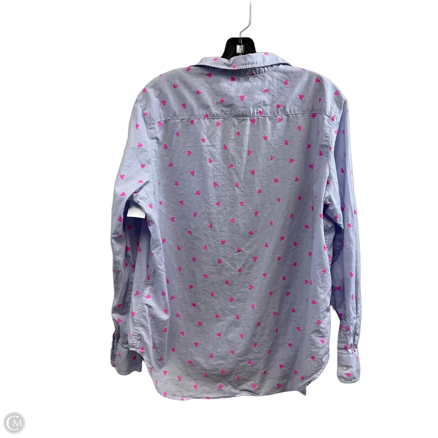 Blouse Long Sleeve By Frank And Eileen In Blue & Pink, Size: M