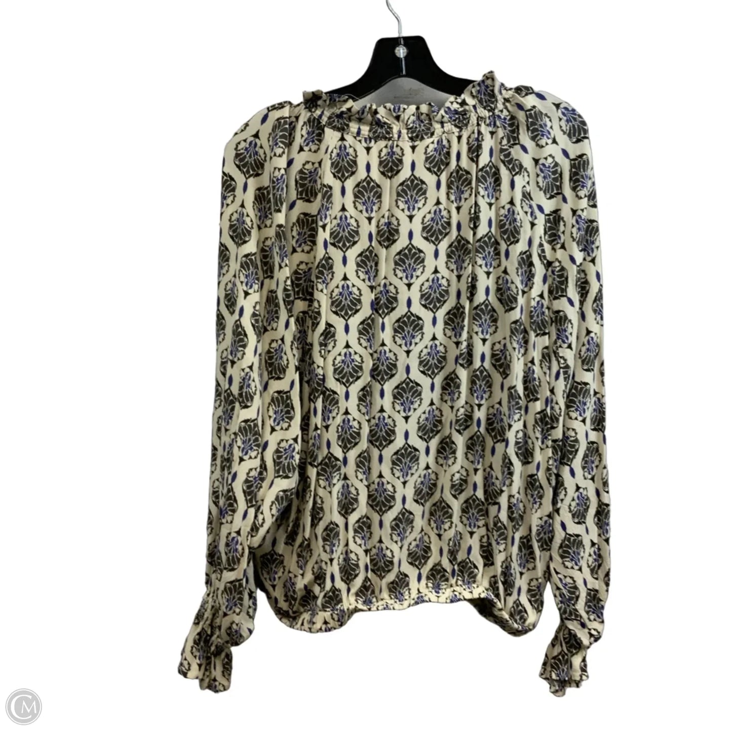 Blouse Long Sleeve By FINLEY In Cream, Size: M