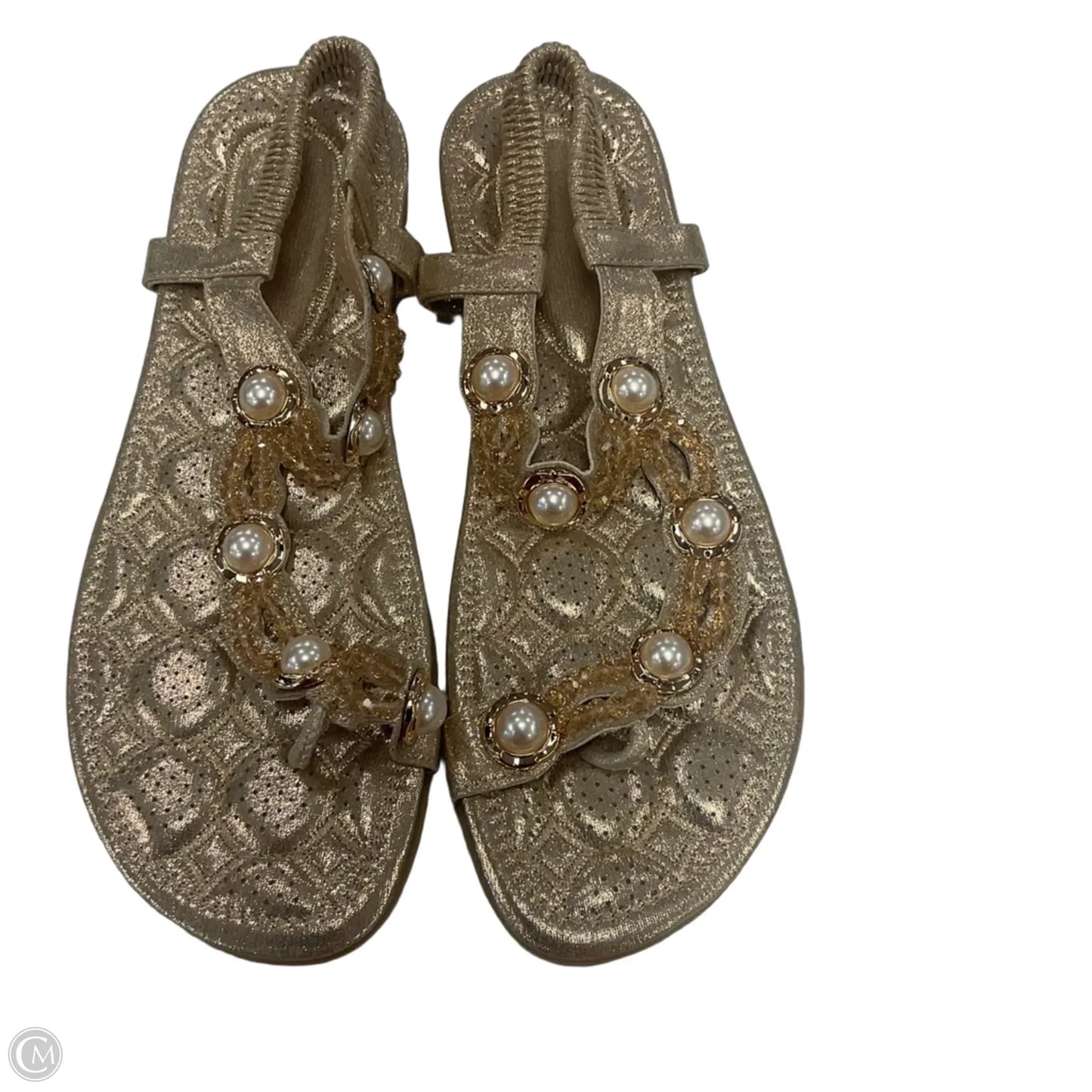 Sandals Flip Flops By Cme In Gold, Size: 11