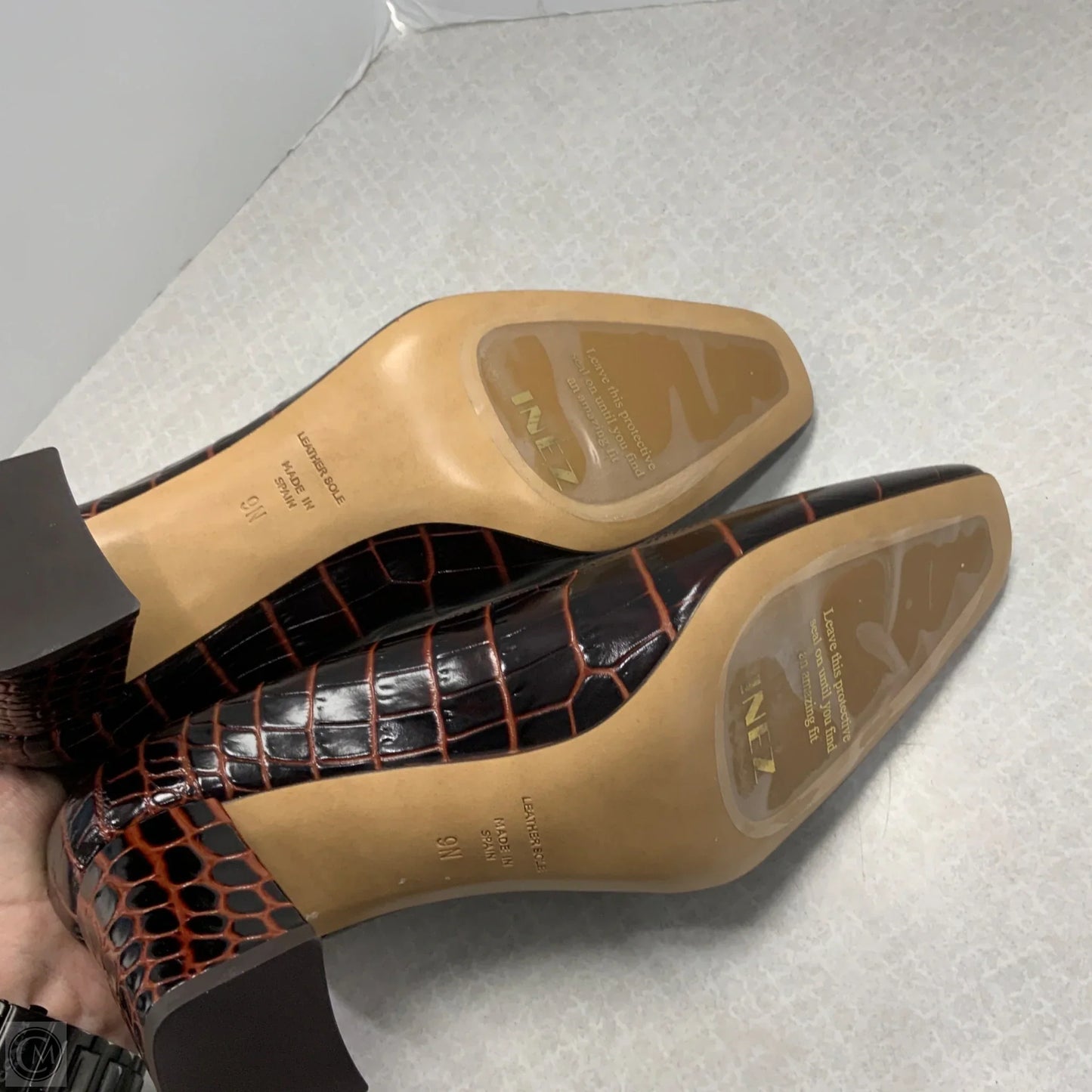 Shoes Heels Block By Inez  In Brown, Size: 9narrow