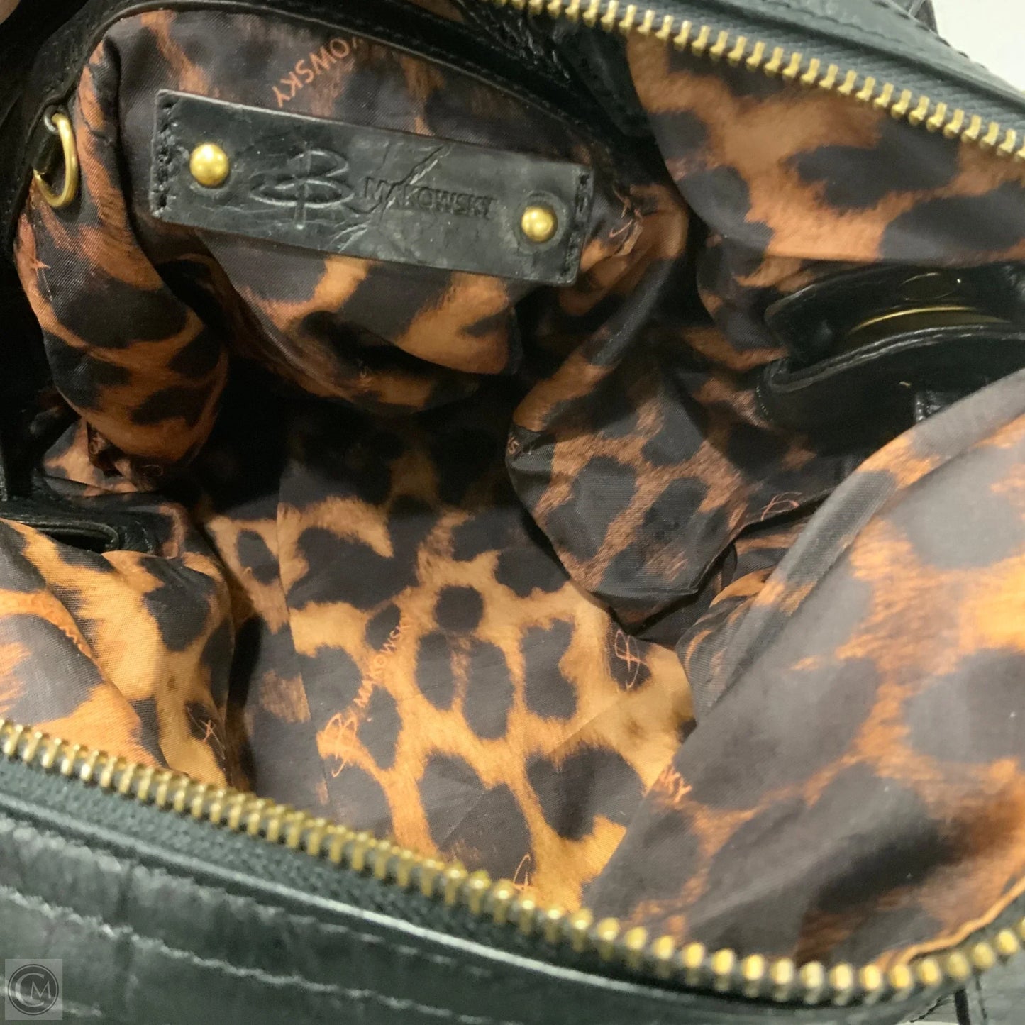 Handbag Leather By Makowsky, Size: Large