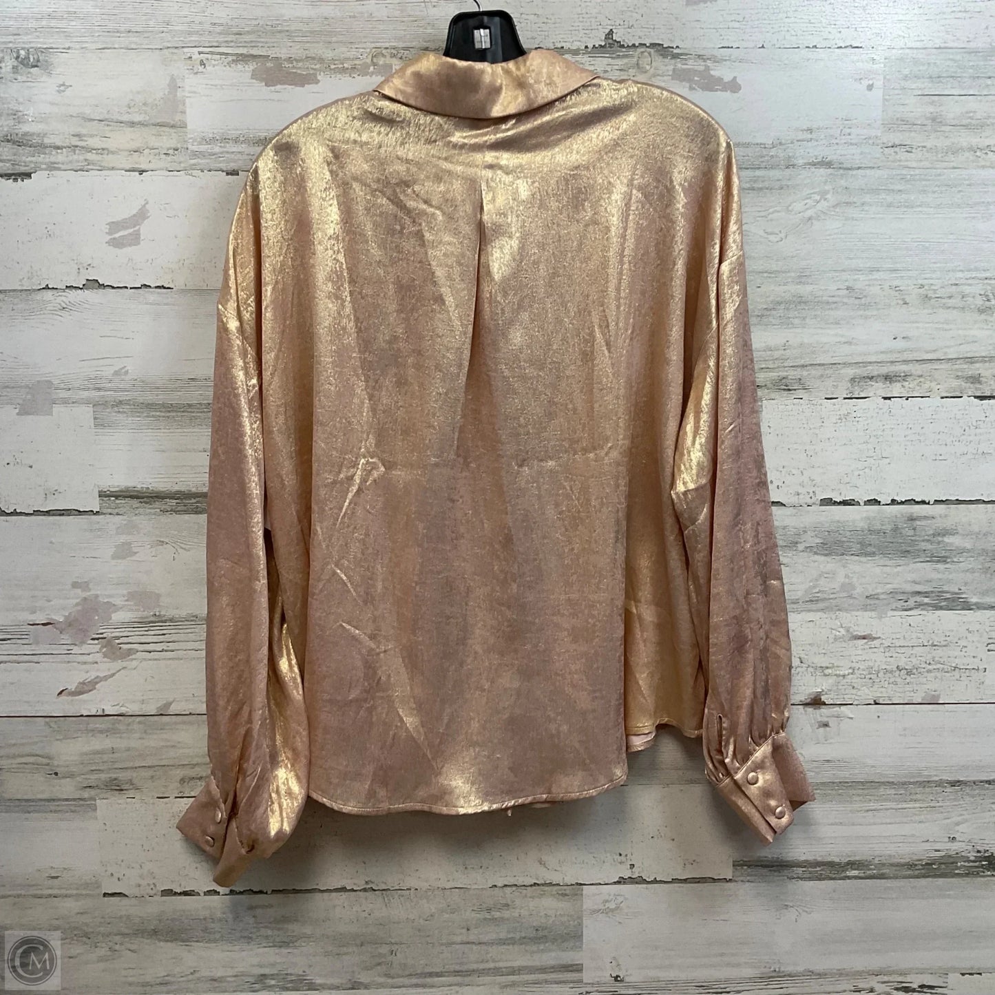 Top Long Sleeve By Fate In Gold, Size: M