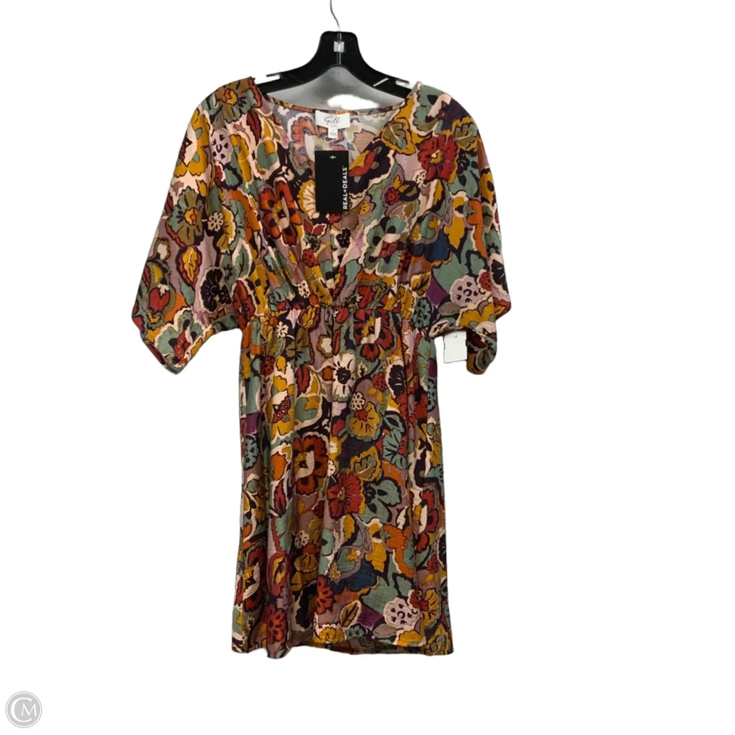 Dress Casual Short By Gilli In Orange & Yellow, Size: S
