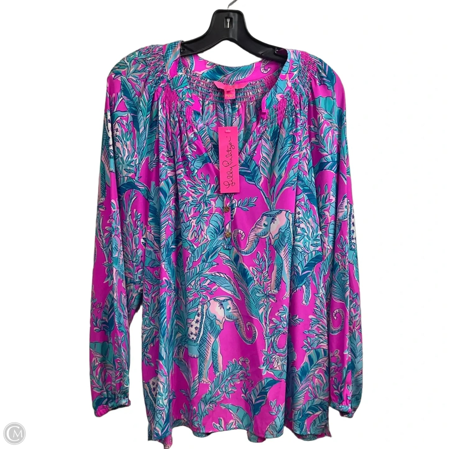 Blouse Long Sleeve By Lilly Pulitzer In Pink, Size: Xl