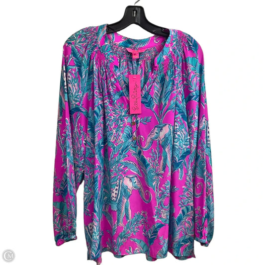 Blouse Long Sleeve By Lilly Pulitzer In Pink, Size: Xl