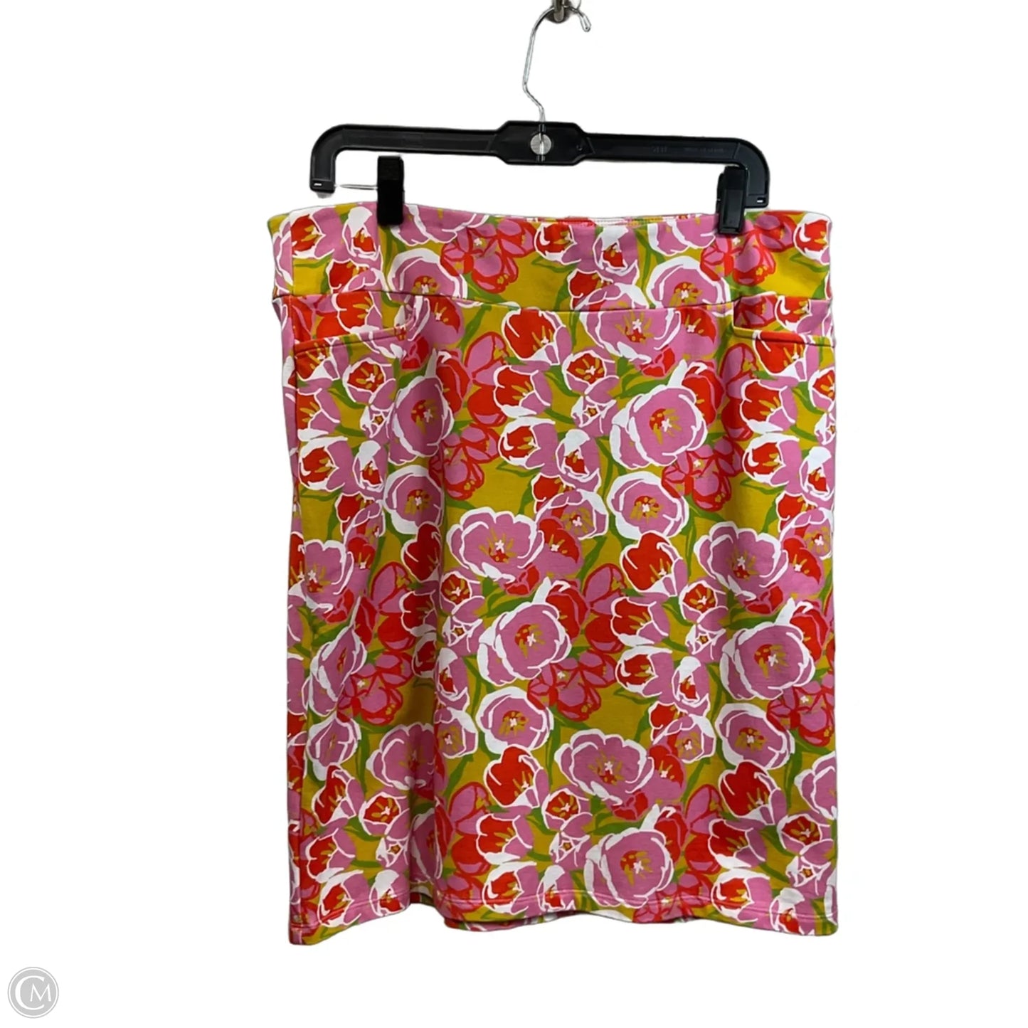 Skirt Set 2pc By LESLEY EVERS In Orange & Pink, Size: Xl / 1X