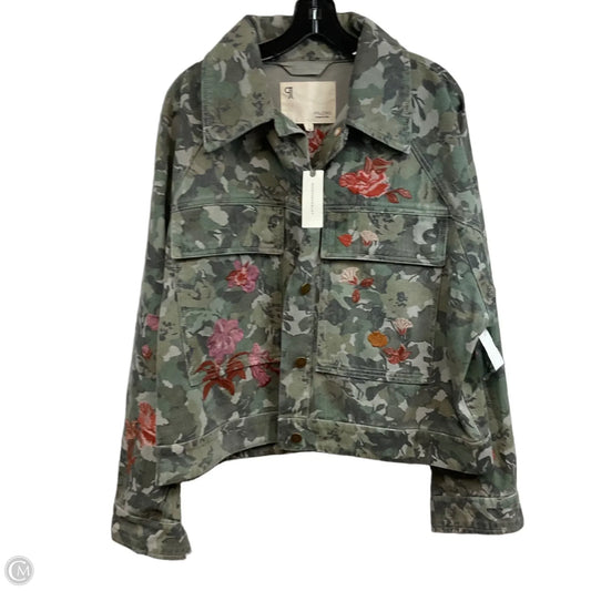 Jacket Denim By Pilcro In Camouflage Print, Size: L