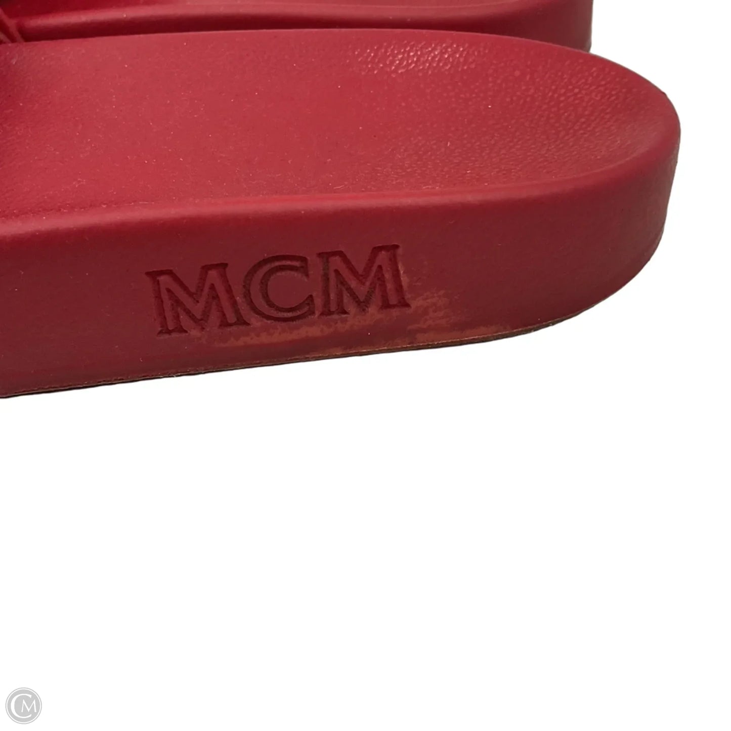 Sandals Luxury Designer By Mcm In Red, Size: 11
