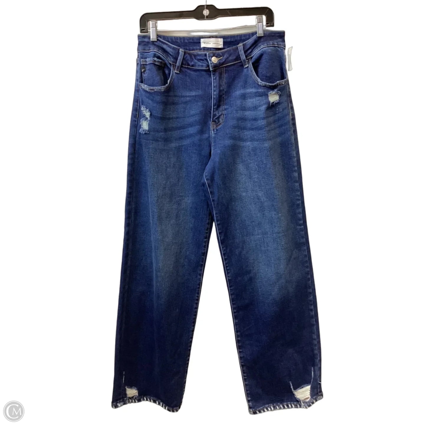 Jeans Wide Leg By Kancan In Blue Denim, Size: 12