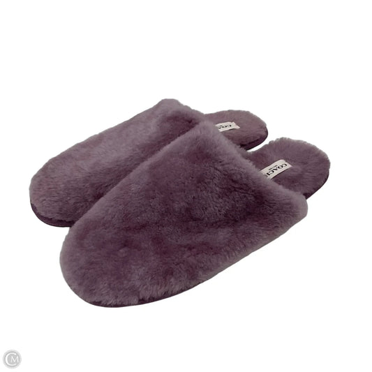 Slippers Designer By Coach In Purple, Size: 9