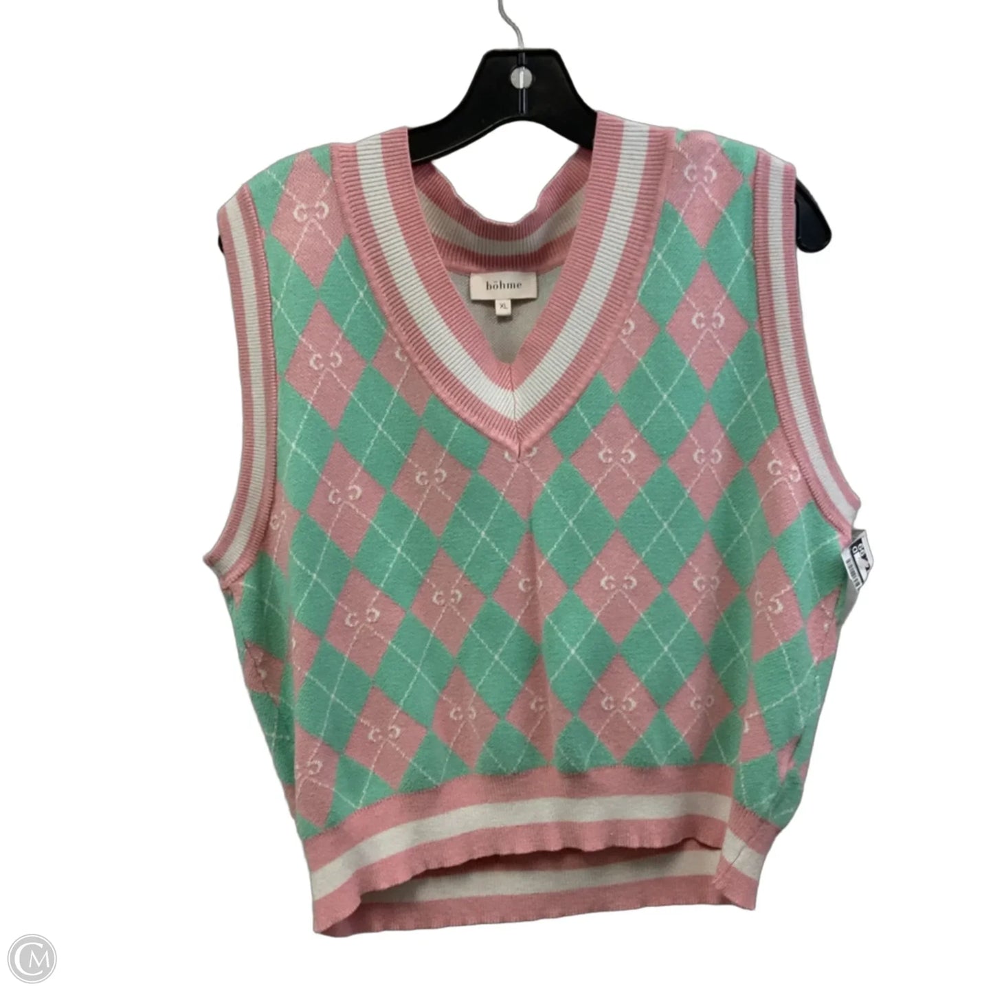 Vest Sweater By Bohme In Pink, Size: Xl