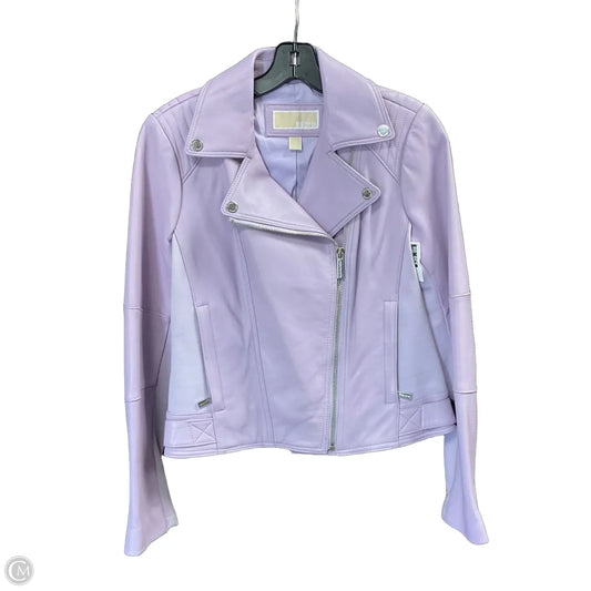 Jacket Moto Leather By Michael By Michael Kors In Purple, Size: S